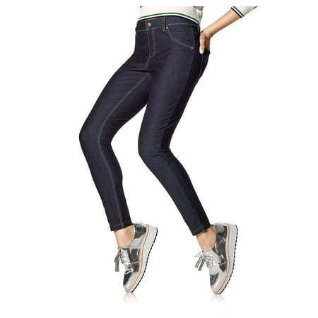 HUE Womens Essential Denim Leggings X-Small Deep Indigo Wash