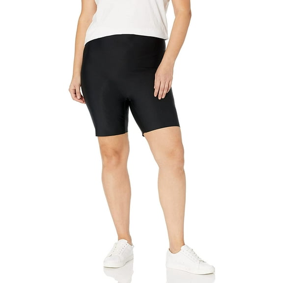 HUE Womens Faux Leather High Waist Bike Shorts X-Large Black