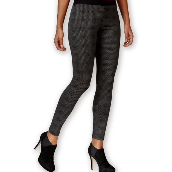 HUE Womens Optical Print Casual Leggings, Black, Small