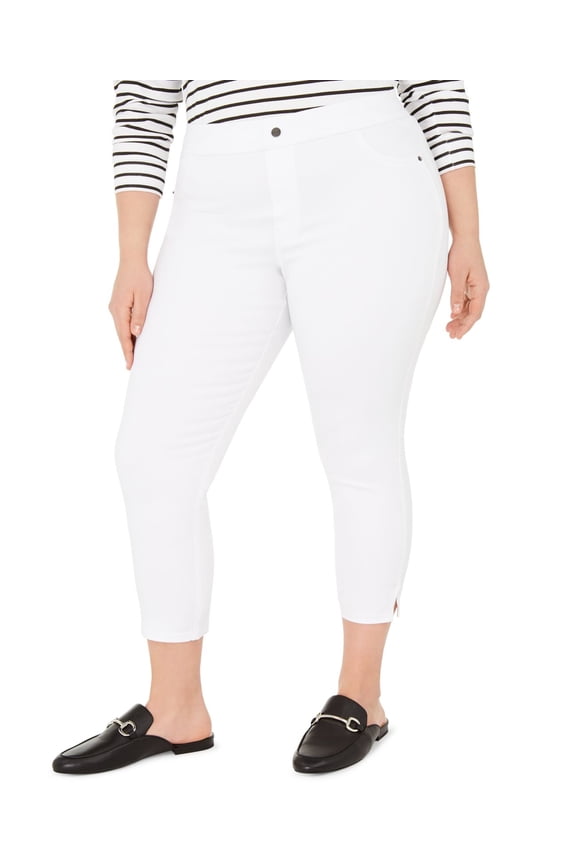Womens Plus Size Classic Smooth Denim Capris