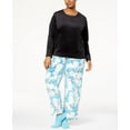 thumbnail image 1 of HUE Womens Plus Size Sueded Fleece Top And Pants With Socks 3 Piece, 1 of 3
