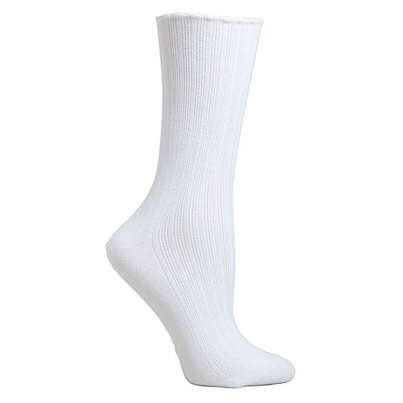 HUE Womens Scalloped Pointelle Crew Socks Style-2440