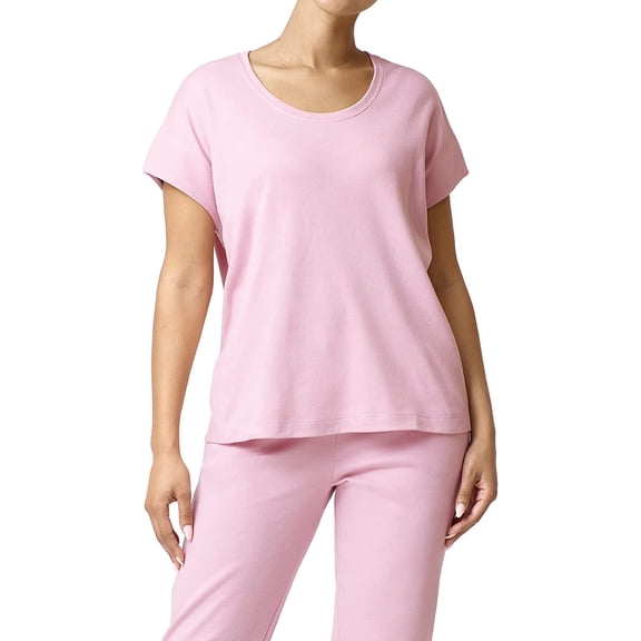 HUE Womens Short Sleeve Boxy Lounge Tee Large-X-Large Zephyr