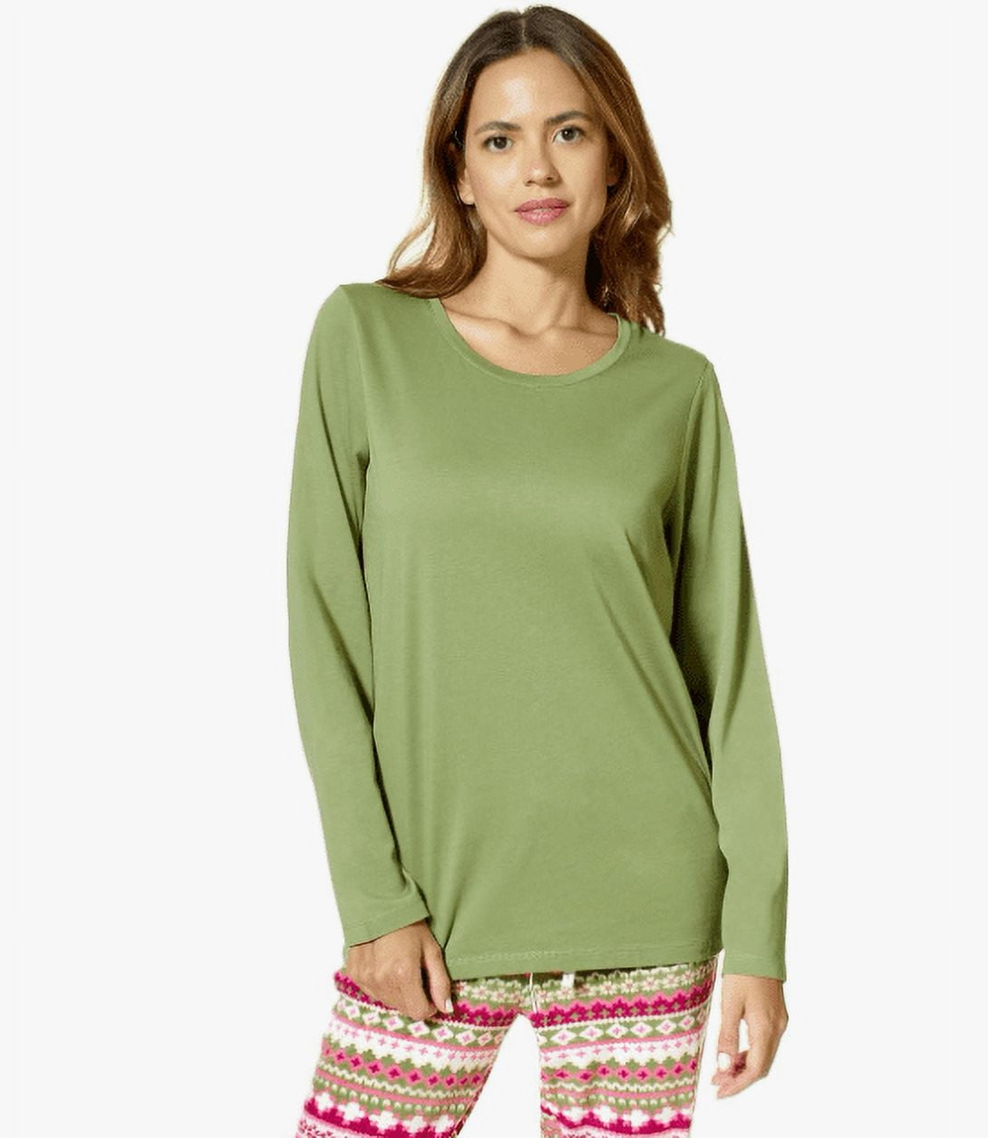 HUE Womens Sleep and Lounge Pajama Separates, Green Medium