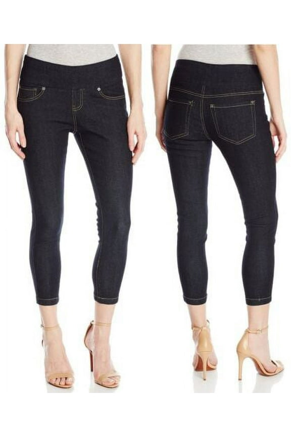 Womens Stretch Denim Tummy Control Shaper Capri Pants