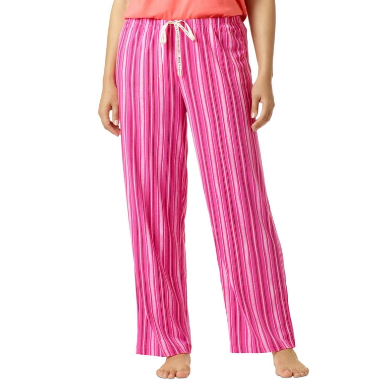 HUE Womens Striped Classic Pajama Pants Pink Stripe Medium