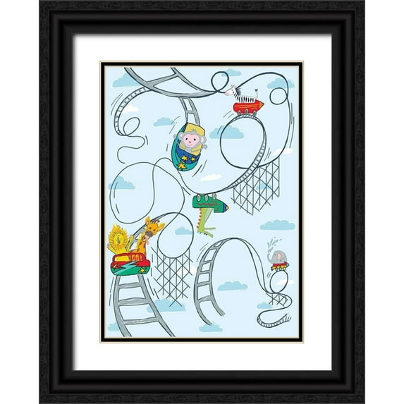 HUE and MI and Sangita 11x14 Black Ornate Wood Framed with Double Matting Museum Art Print Titled - Rollar Coaster Tile