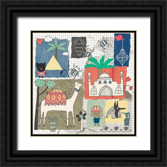 HUE and MI and Sangita 12x12 Black Ornate Wood Framed with Double Matting Museum Art Print Titled - Travel To Egypt