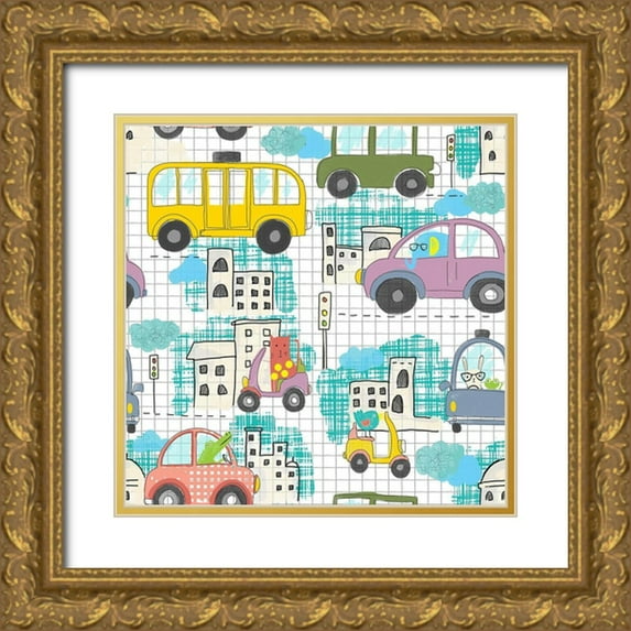 HUE and MI and Sangita 12x12 Gold Ornate Wood Framed with Double Matting Museum Art Print Titled - Lets Take A Drive