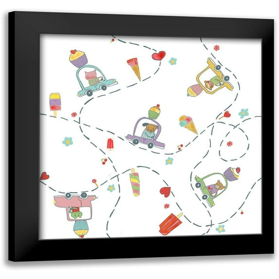 HUE and MI and Sangita 15x15 Black Modern Framed Museum Art Print Titled - Treats On The Go