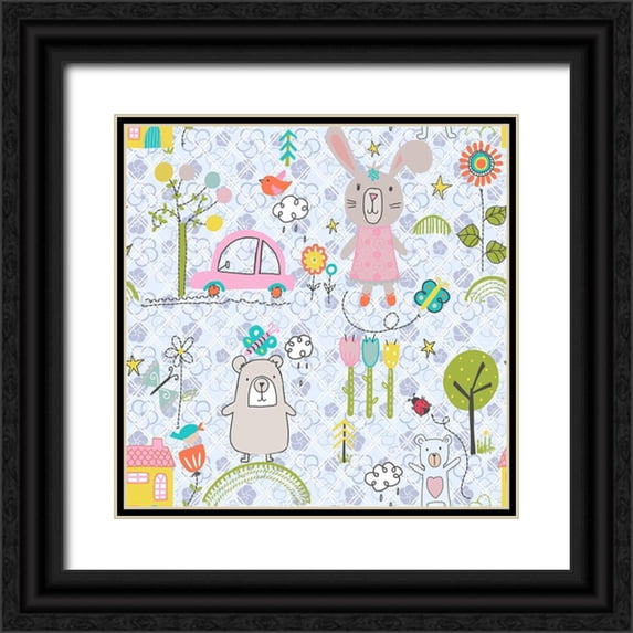 HUE and MI and Sangita 20x20 Black Ornate Wood Framed with Double Matting Museum Art Print Titled - 2106 Outside