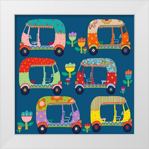 HUE and MI and Sangita 20x20 White Modern Wood Framed Museum Art Print Titled - Rickshaw
