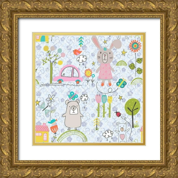 HUE and MI and Sangita 26x26 Gold Ornate Wood Framed with Double Matting Museum Art Print Titled - 2106 Outside
