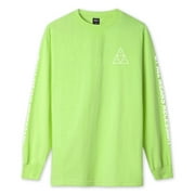 HUF Men's Essential Triple Triangle Long Sleeve Tee T-Shirt (Small, Lime)