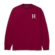 HUF Men's Monogram Classic H Long Sleeve Tee T-Shirt - Brick (Small)