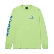 HUF Mens Prism Logo Sportif Long Sleeve Tee T-Shirt Small, Lime