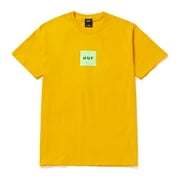HUF Men's UFO Box Logo Graphic Tee T-Shirt - Gold (Small)