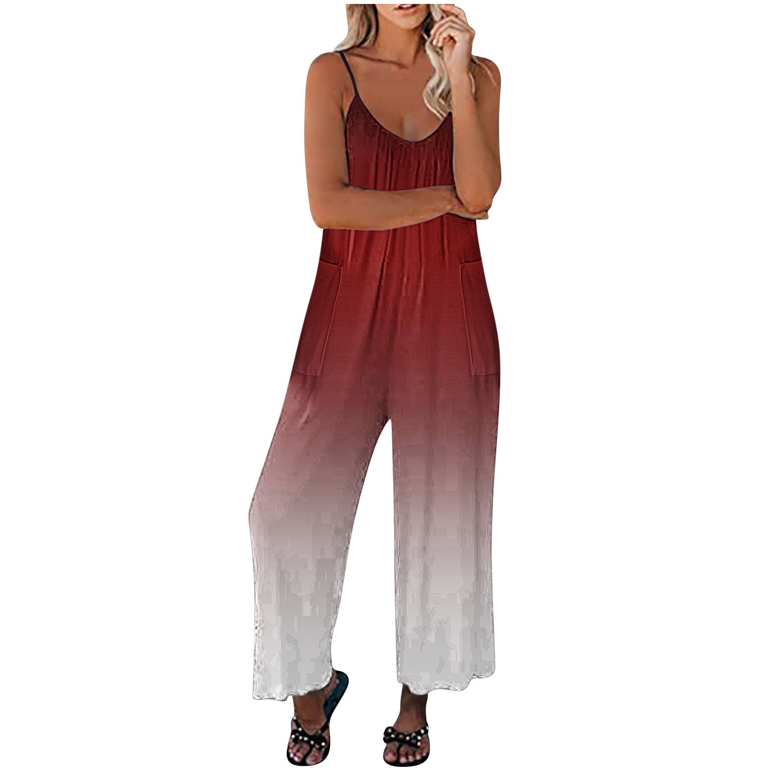 Summer Rompers for Women 2024 Plus Size Wide Leg Pants Discount with