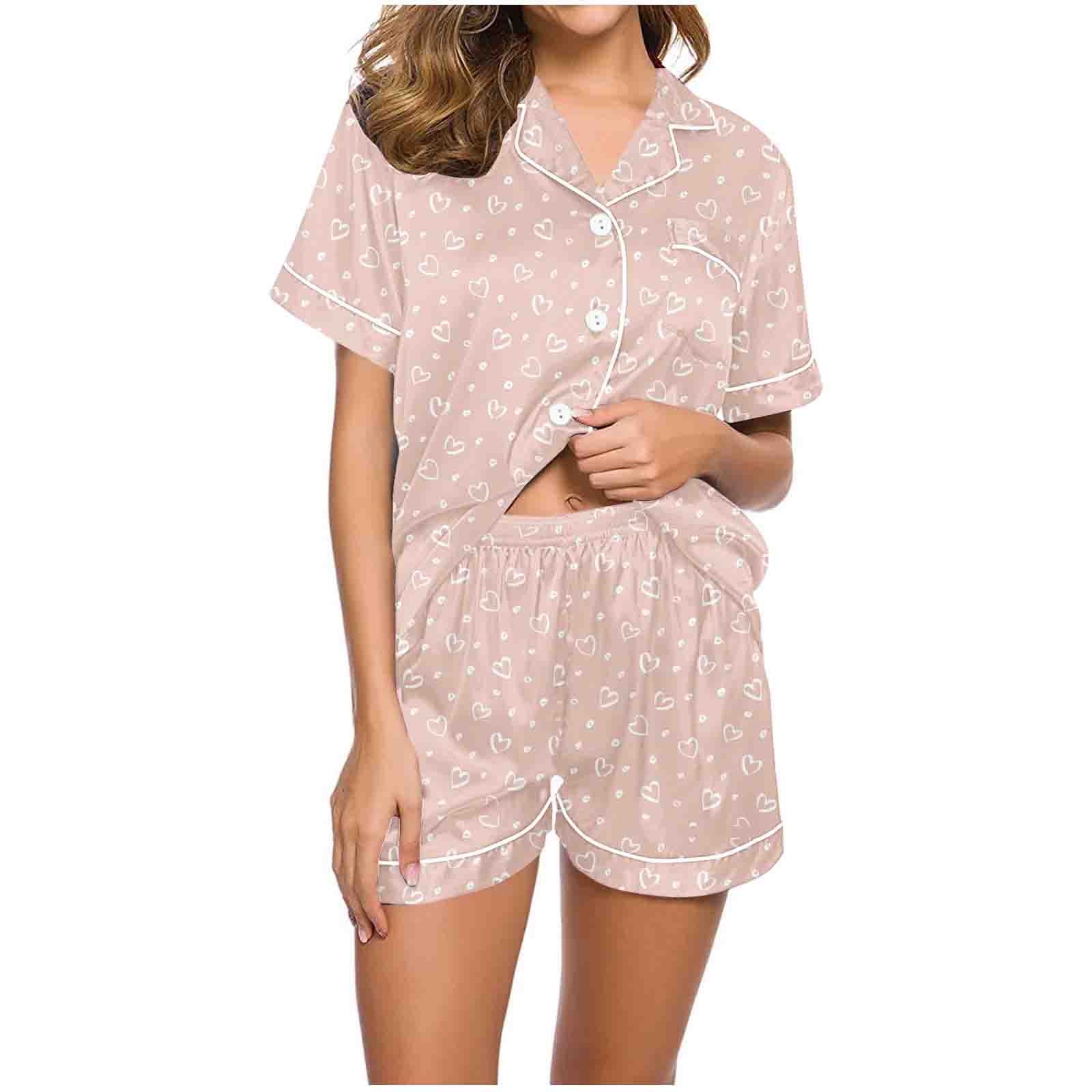 Women's Pajama Sets Pajamas Silk on Clearance Print Sleep Wear for