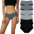 thumbnail image 1 of HUG YOURSELF Women's Cotton Underwear Soft Hipster Stretch Breathable Panties for Women,6 Pack(L,Dark Gray/Light Gray/Black), 1 of 6