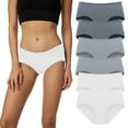 thumbnail image 1 of HUG YOURSELF Women's Cotton Underwear Soft Hipster Stretch Breathable Panties for Women,6 Pack(M,Dark Gray/Light Gray/White), 1 of 6