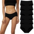 thumbnail image 1 of HUG YOURSELF Women's Cotton Underwear Soft Hipster Stretch Breathable Panties for Women,6 Pack(XL,Black), 1 of 7