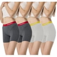 thumbnail image 1 of HUG YOURSELF Women's Boyshorts Cotton Boxer Briefs Bike Shorts Underwear Panties for Ladies 4 Pack(M,Dark Gray/Light Gray), 1 of 8
