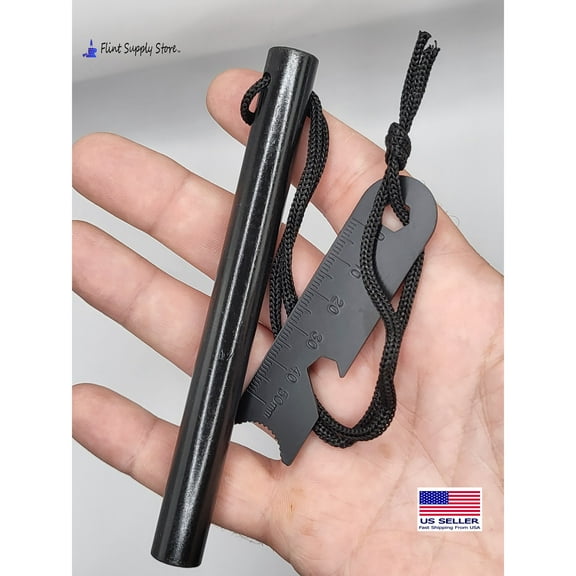 HUGE 1/2" x 5" Ferrocerium Rod Flint Stone Striker Fire Starter w/ Steel Striker