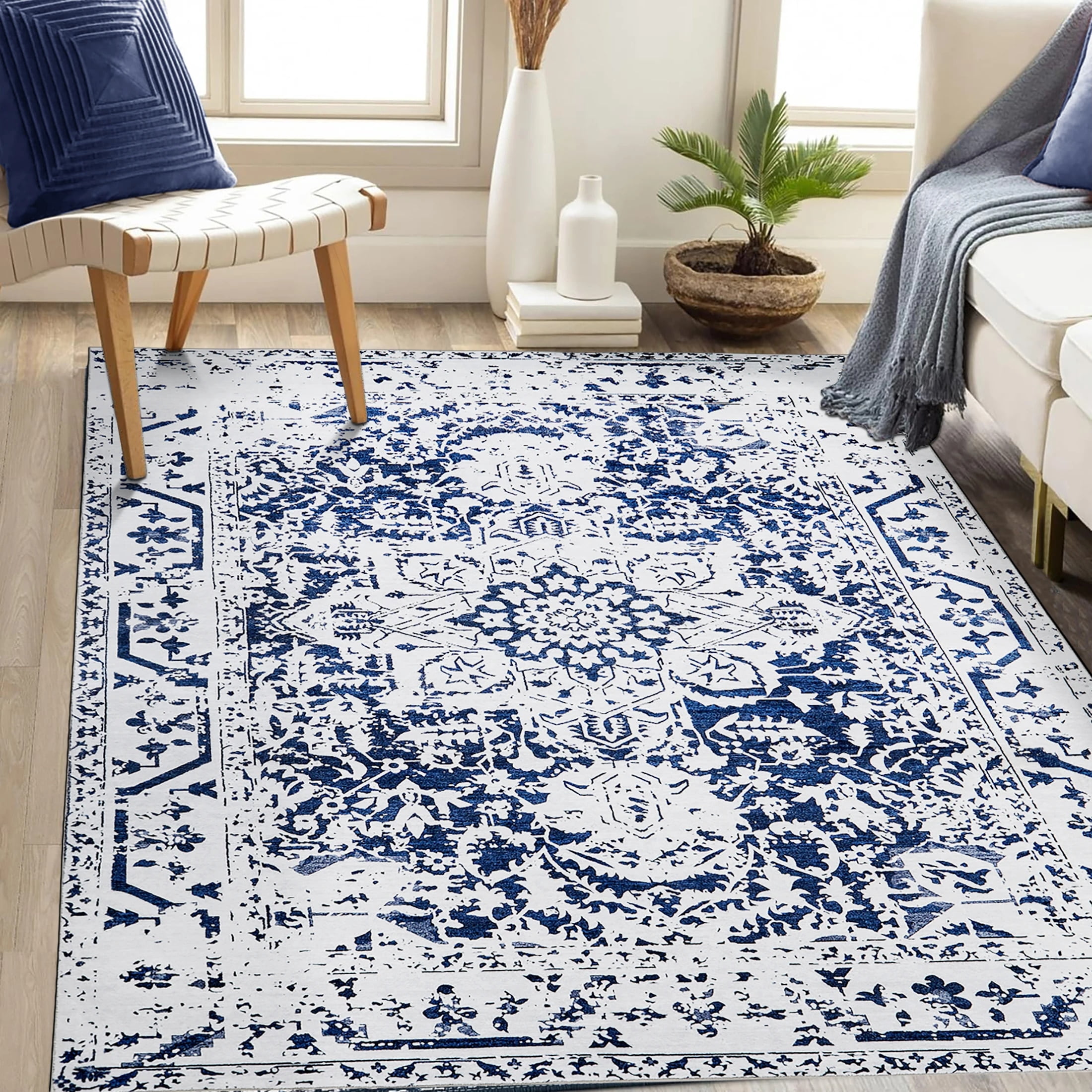 BERTHMEER 5'x7' Abstract Area Rugs for Living Room Bedroom,Dining Room Kitchen Rugs,Machine ...