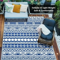 HUGEAR Blue Outdoor Plastic Rugs on Sale Clearance 6'x9' Waterproof Rugs for Patio, Reversible Camping Rugs, RV Rugs for outside, Deck Rug Balcony, Pool