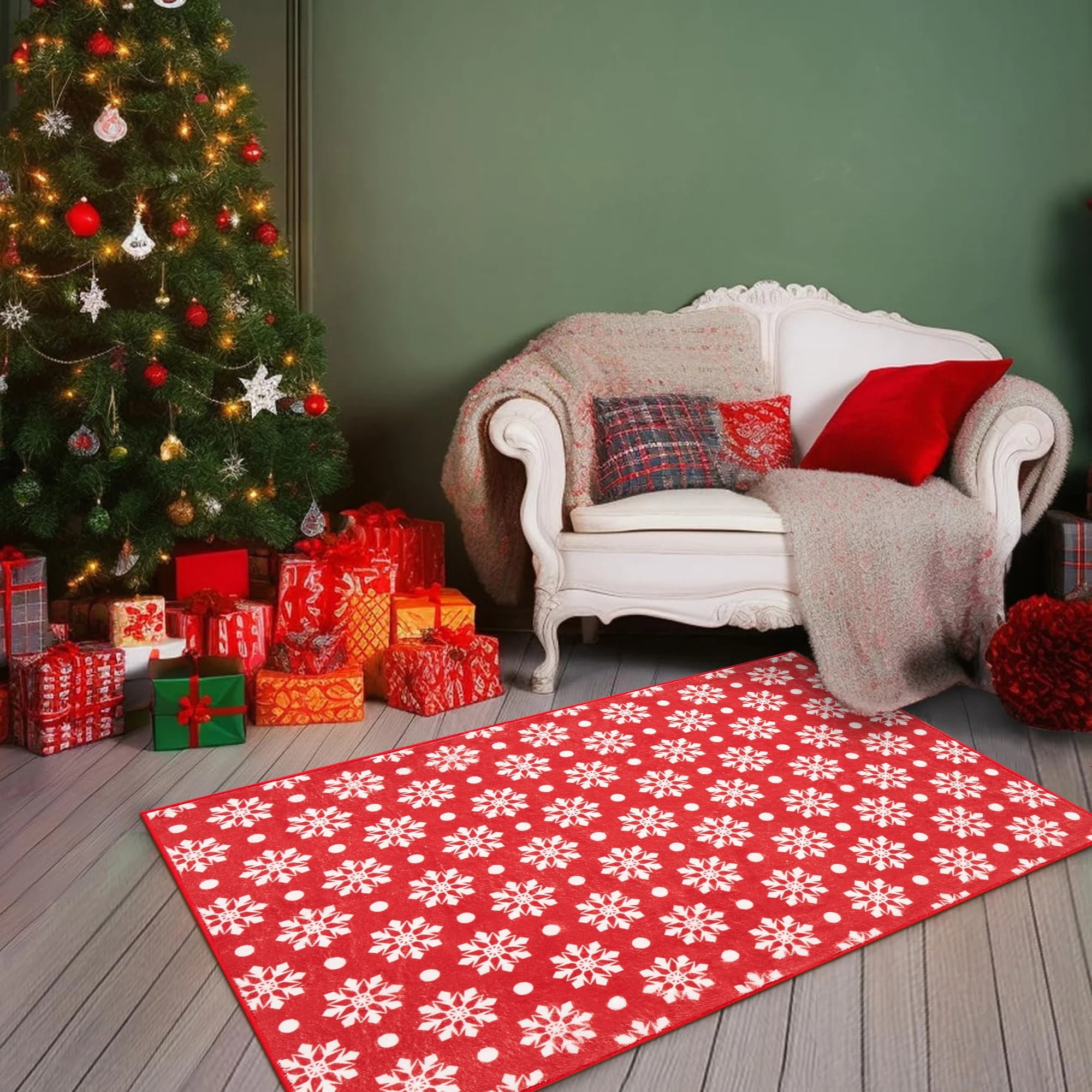 HUGEAR Christmas Rugs Clearance Area Rugs for Living Room Bedroom
