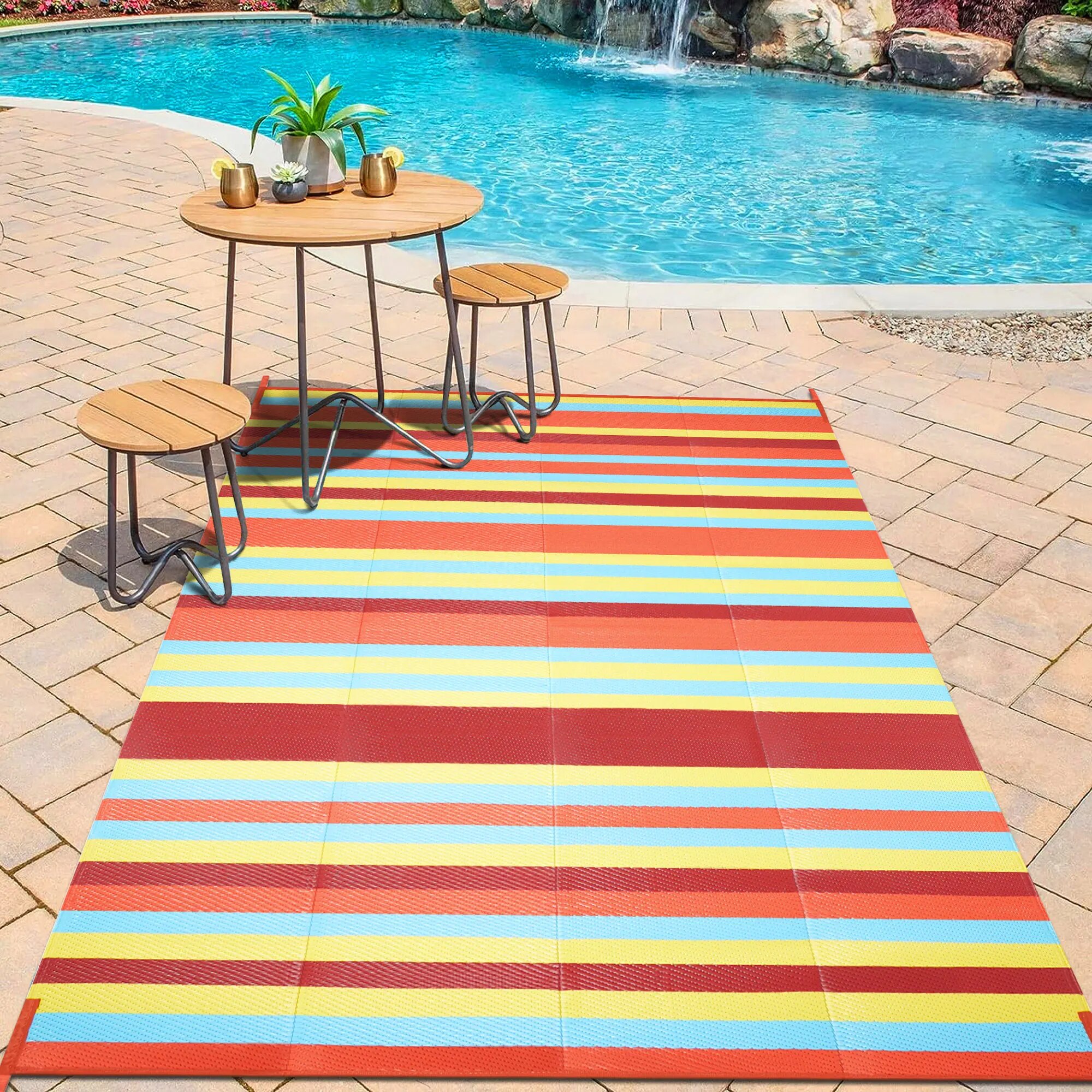 HUGEAR Outdoor Rugs for Patios Clearance 5'x8' Waterproof Area Rugs