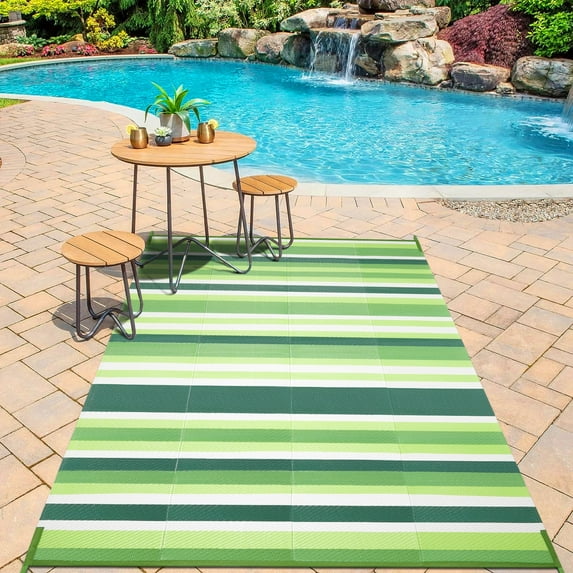 HUGEAR Outdoor Plastic Rugs Clearance 5'x8' Area Rugs Waterproof Patio Rugs, Camping Rugs, Porch Rugs, RV Rugs for outside, Pool Rugs