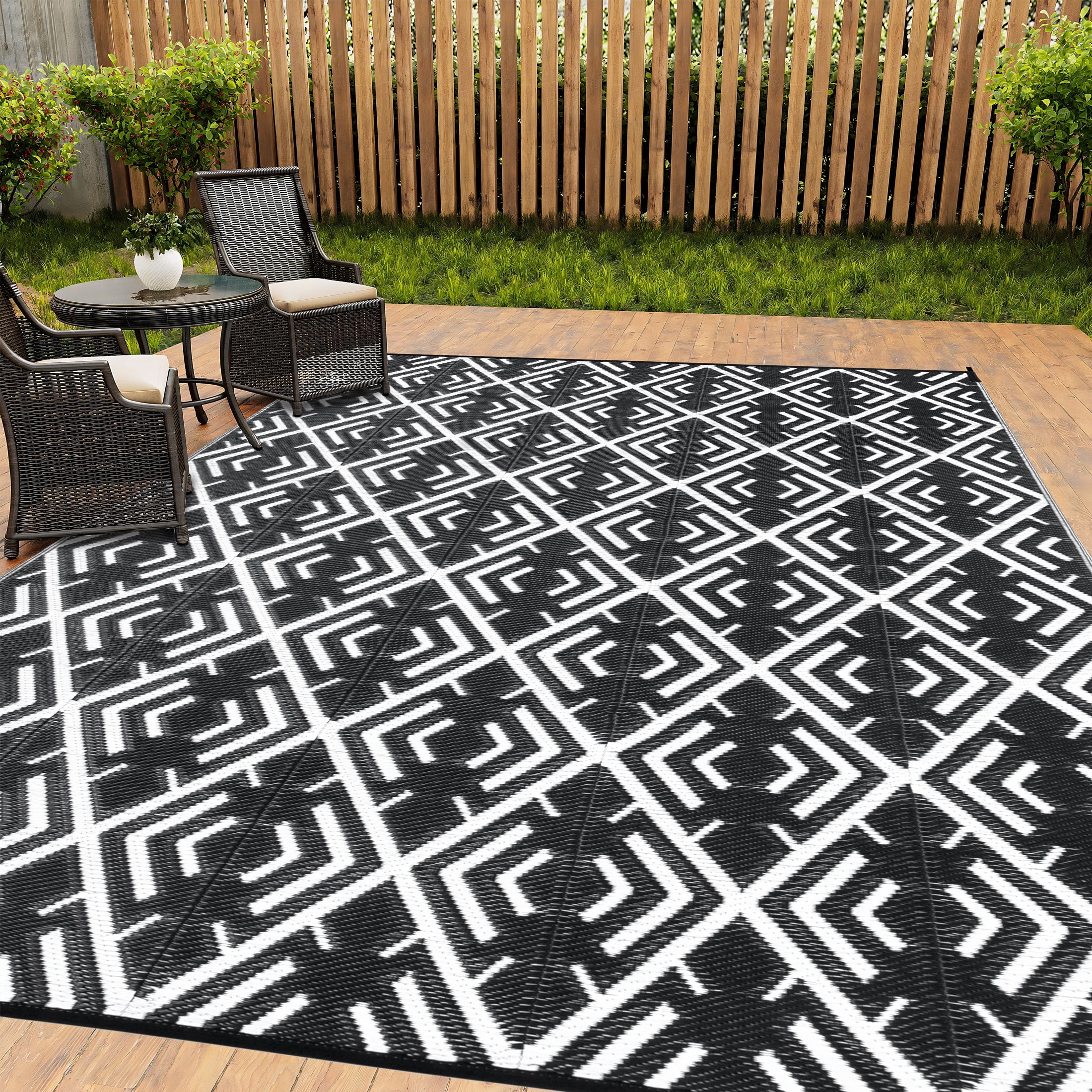 HUGEAR Outdoor Plastic Rugs on Sale Clearance for Patios Waterproof