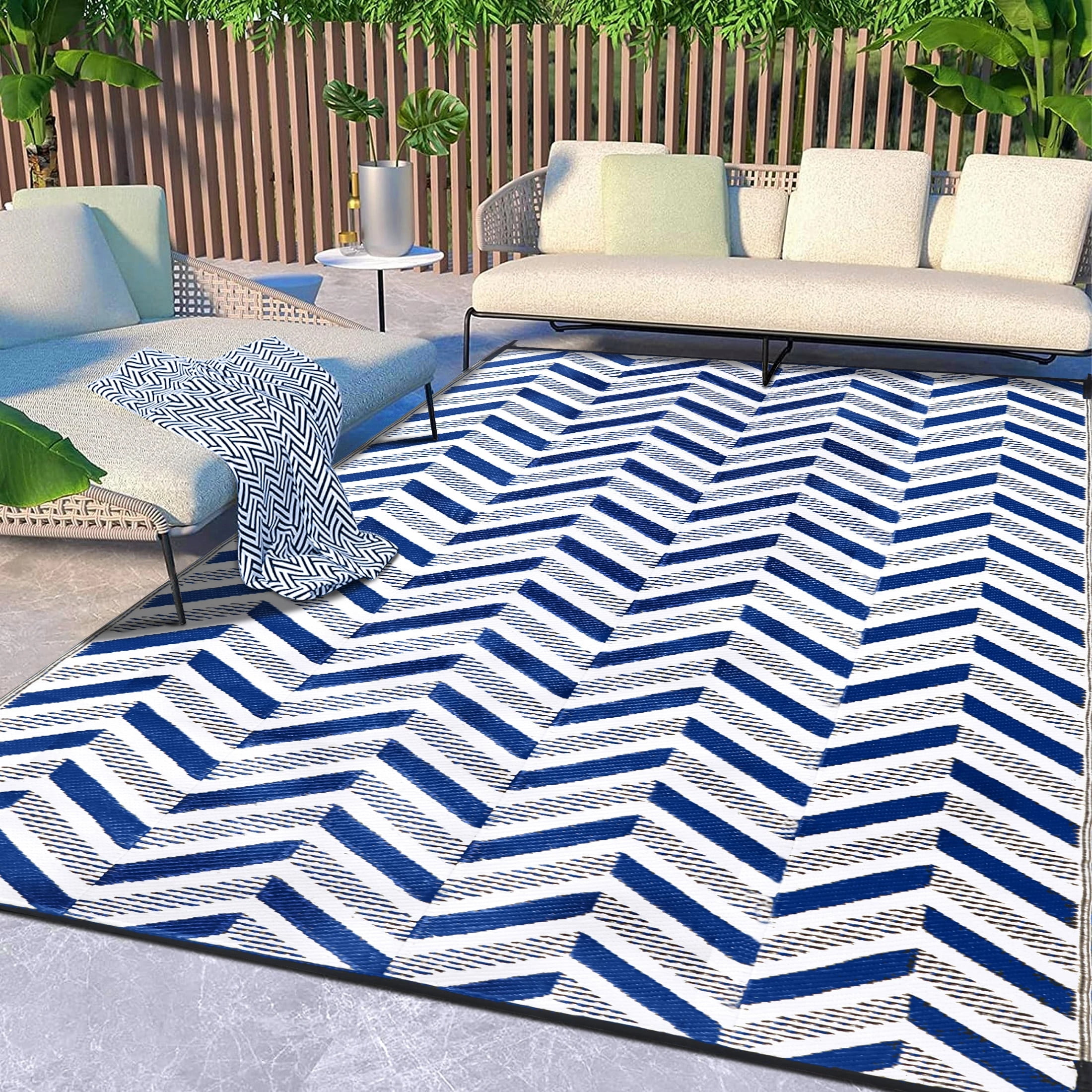 HUGEAR Outdoor Rugs Clearance 5'x8' Waterproof Area Rugs Patio Rugs