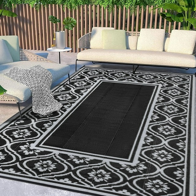 HUGEAR Outdoor Rugs Clearance 5'x8' Waterproof Patio Rugs Area Rugs ...