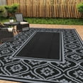HUGEAR 5'x8' Reversible Indoor/Outdoor Waterproof Patio Rug, Plastic ...