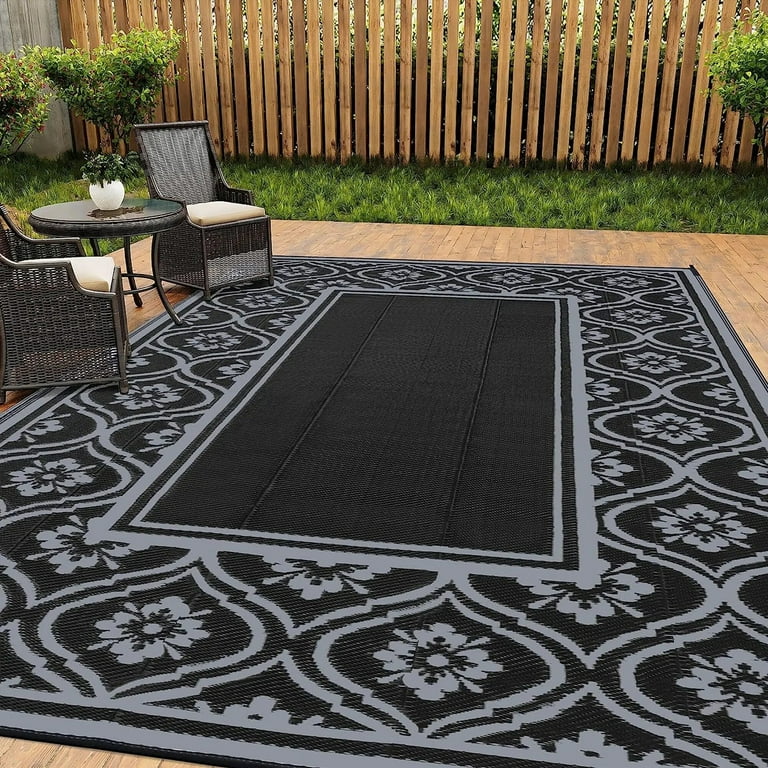 HUGEAR Reversible Large Outdoor 6’x9' Patio Area Rug, Indoor