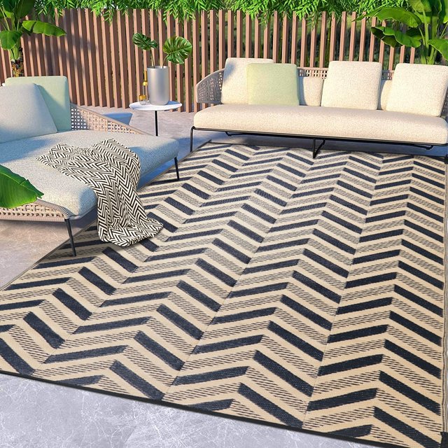 HUGEAR Outdoor Rugs on Sale Clearance 5'x8' Waterproof Area Rugs Patio