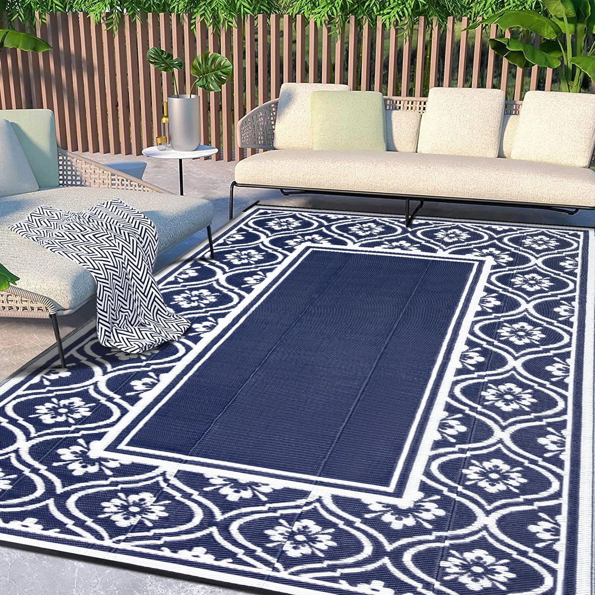 HUGEAR Outdoor Rugs for Patios Clearance 5'x8' Waterproof Area Rugs ...
