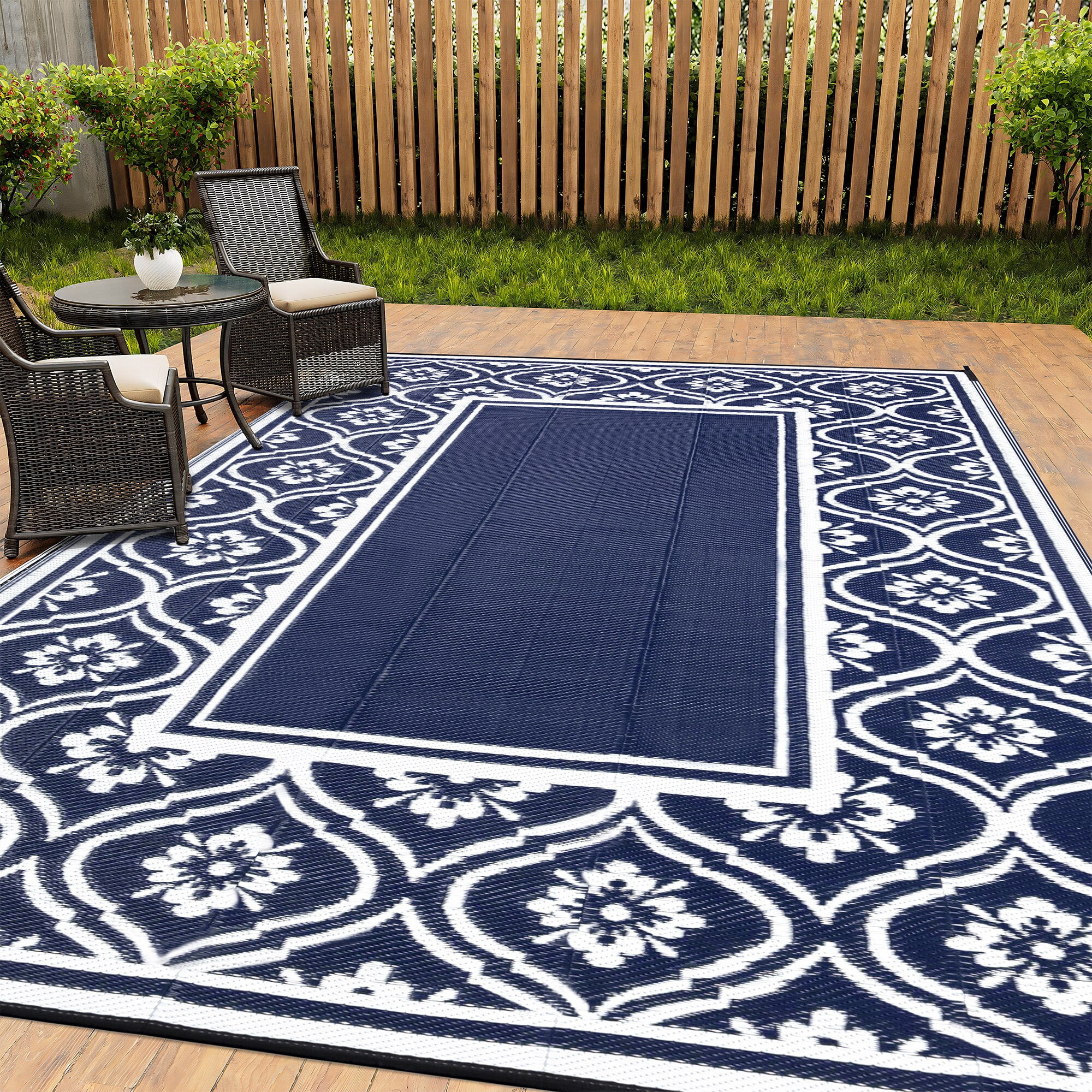 HUGEAR Outdoor Rugs on Sale Clearance 6'x9' Waterproof Patio Rugs Area Rugs  Plastic Straw Rugs, Camping RV Rugs for outside, Balcony, Pool, Deck Rug 