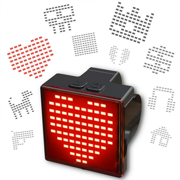 HUGEOAKS Red Bicycle Tail Light, Changeable Pattern, Rechargeable, IPX6 Waterproof, Built-in 1100mAh Battery