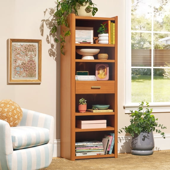 Beautiful Mae Bookcase by Drew Barrymore, Cherry Finish