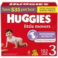 thumbnail image 1 of Huggies Little Movers Baby Diapers, Size 3 (16-28 Pounds), 192 Count, 1 of 5