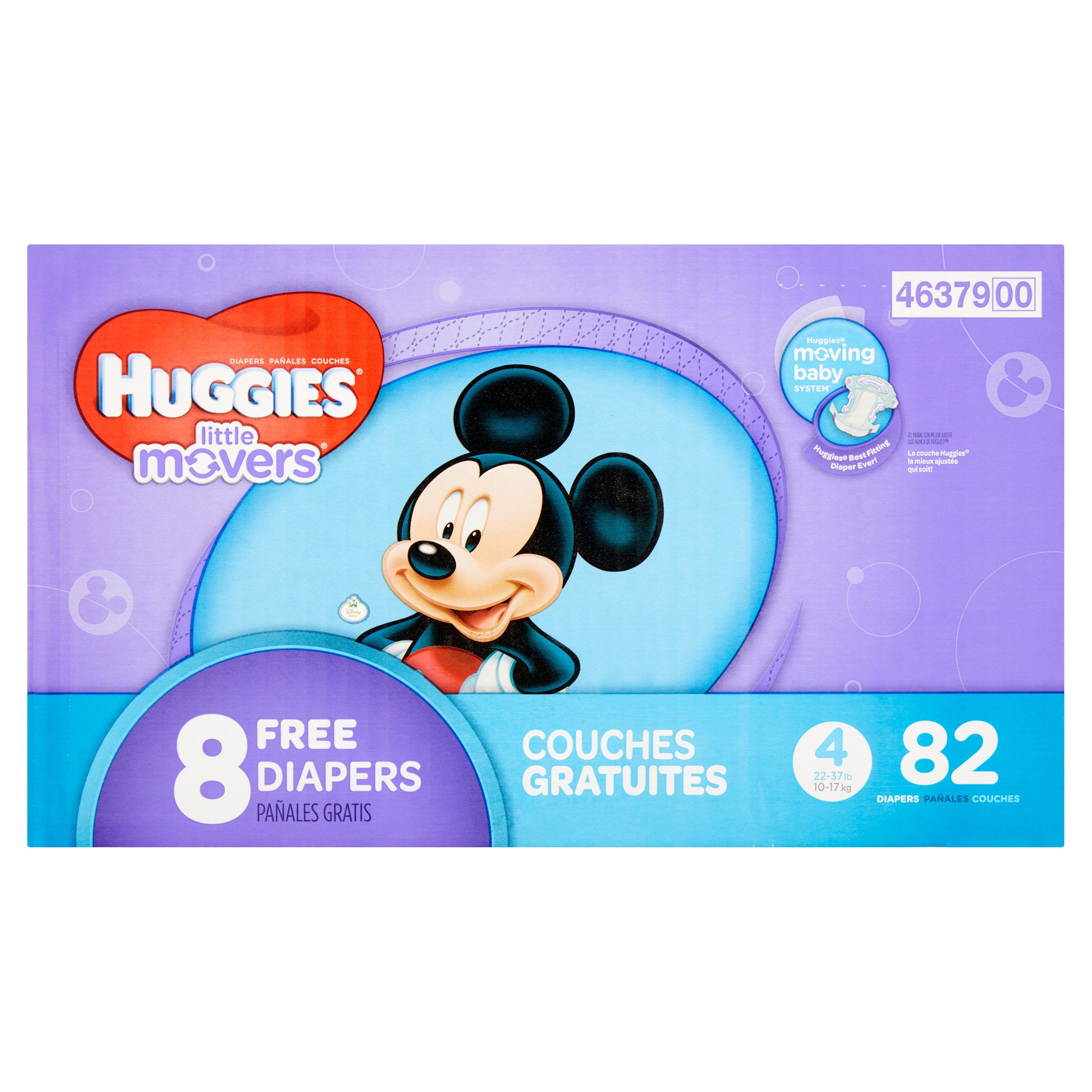 HUGGIES Little Movers Diapers, Size 4, 90 Diapers