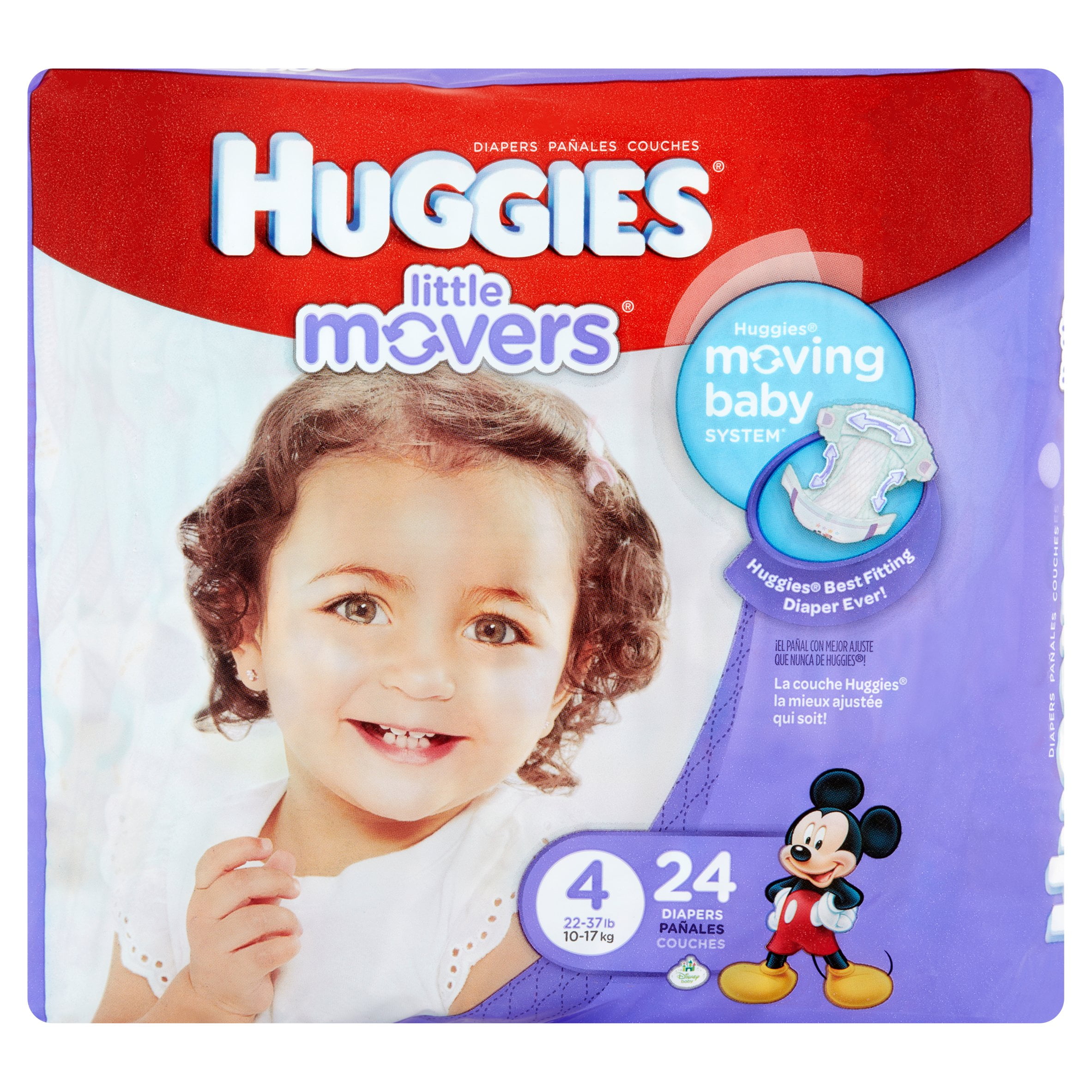 HUGGIES Little Movers Diapers, Size 4 (Choose Diaper Count)