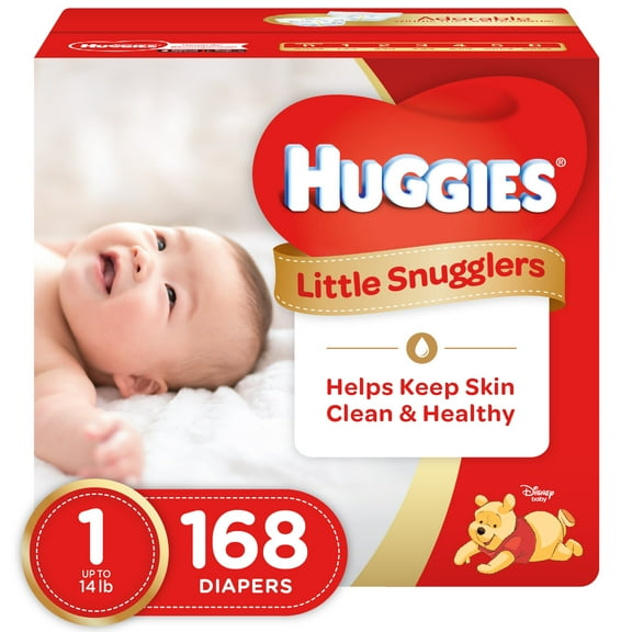 HUGGIES Little Snugglers Diapers Size 1, 168 Diapers