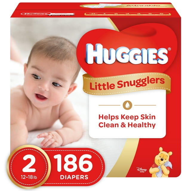 HUGGIES Little Snugglers Diapers, Size 2, 186 Count