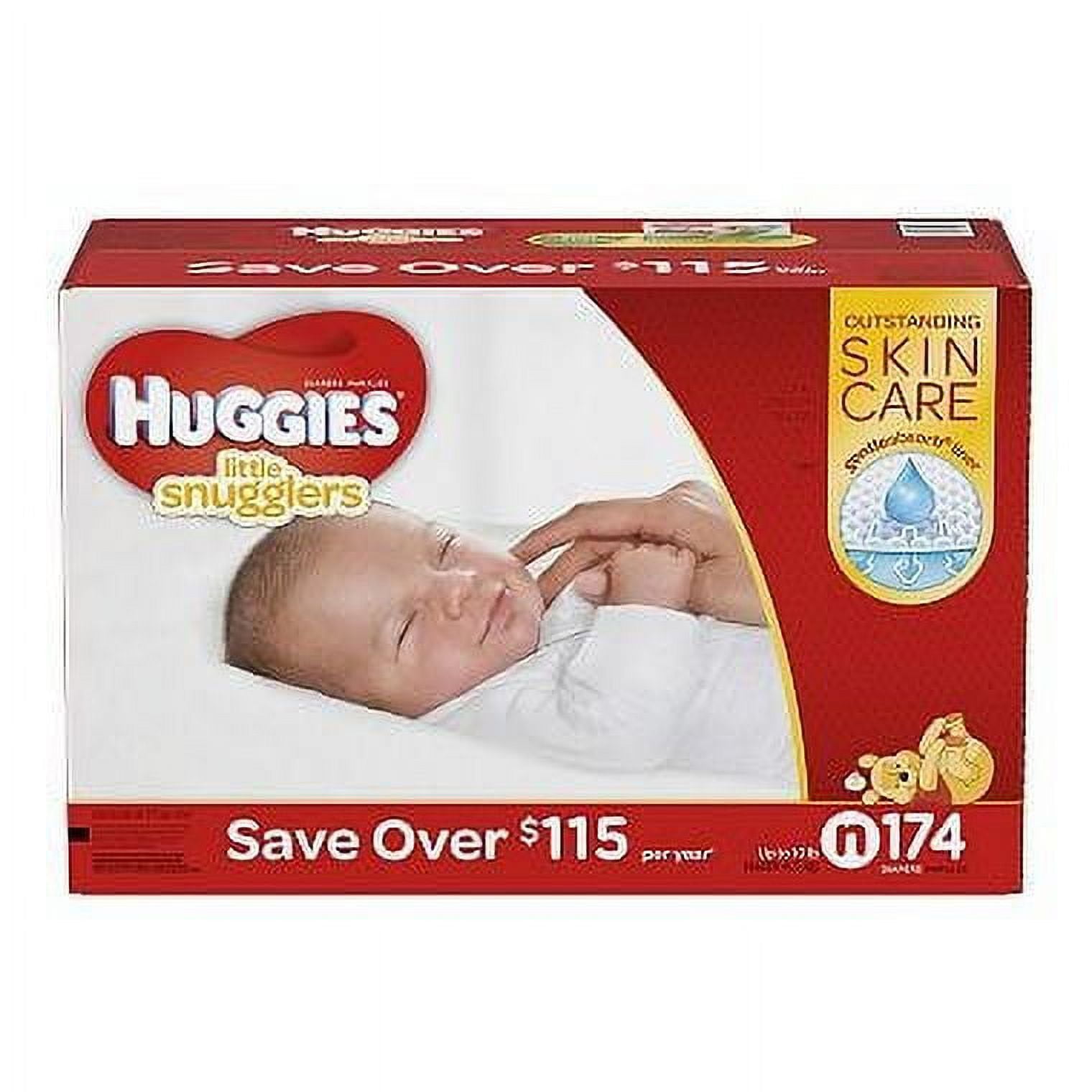 HUGGIES Little Snugglers Diapers Size Newborn 174 Count
