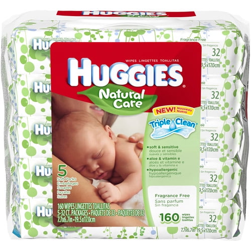 HUGGIES - Natural Care Baby Wipes Refills, 32ct, 5pk